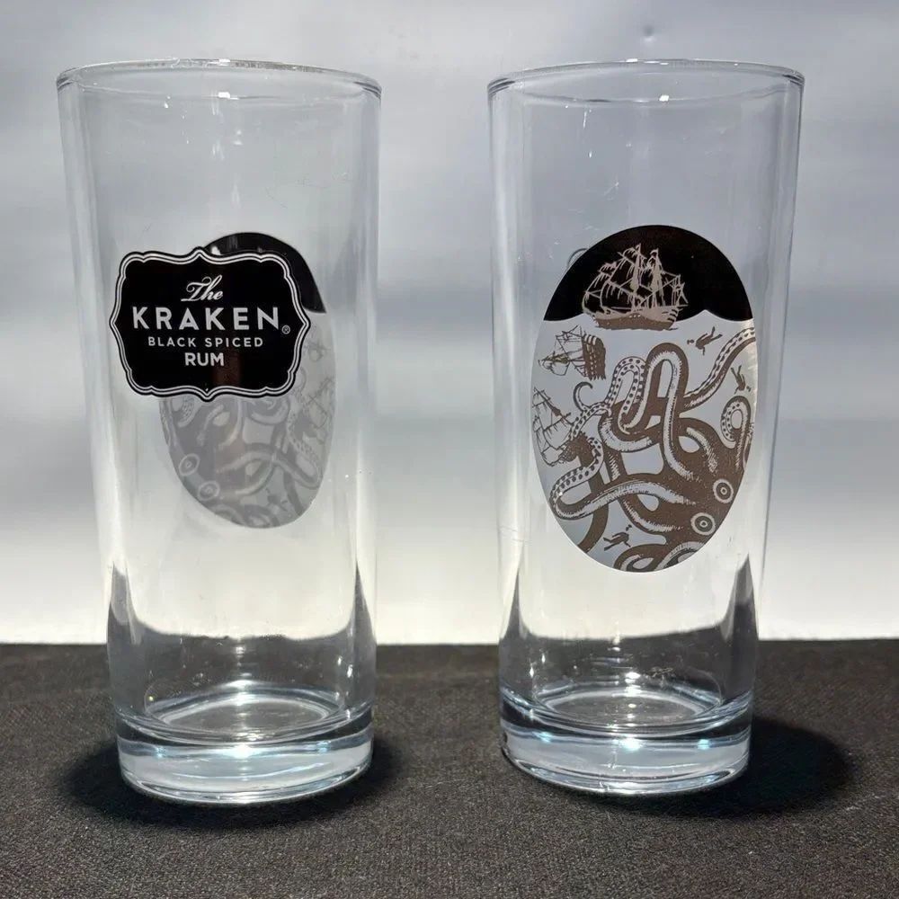 Black Spiced Rum Glass Set - Clear